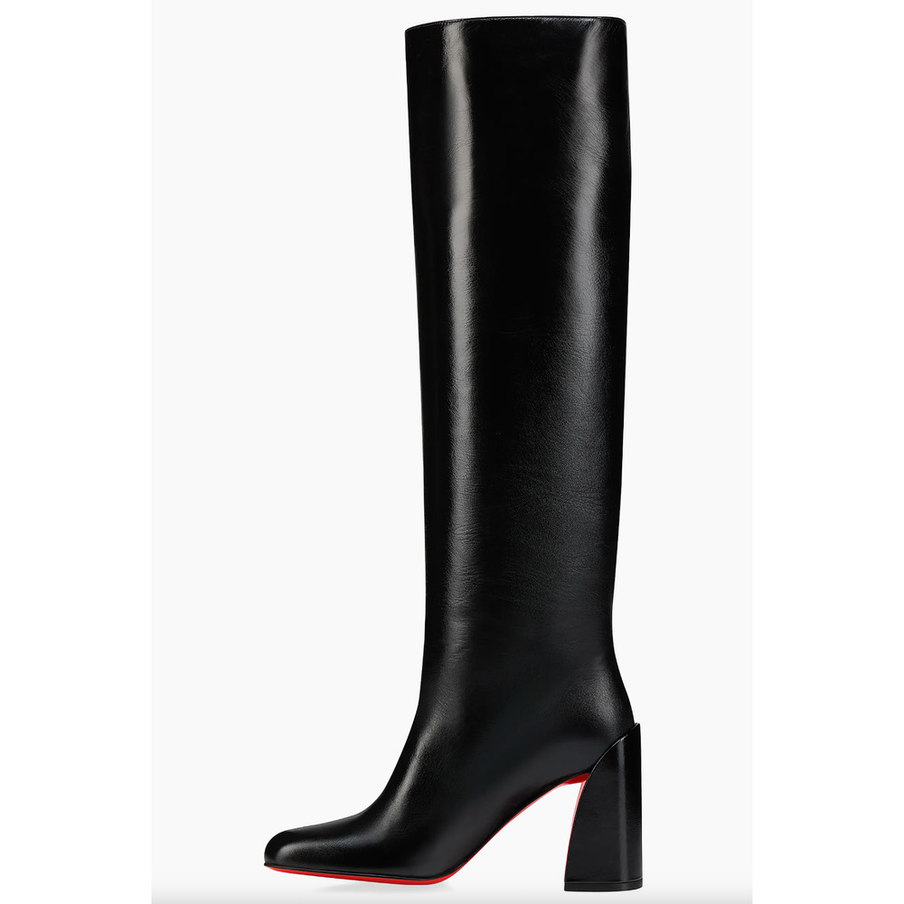 Christian Louboutin Janitta 85 Black Leather Knee High Block Heel Boot 40 - Picture 16 of 16